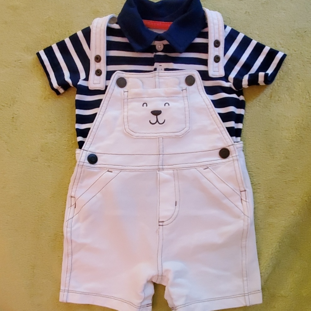 Short sleeve short short romper toddler boy